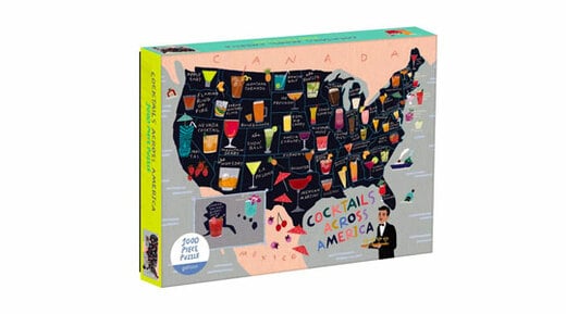 Galison Anne Bentley Jigsaw Puzzle, Cocktail Map