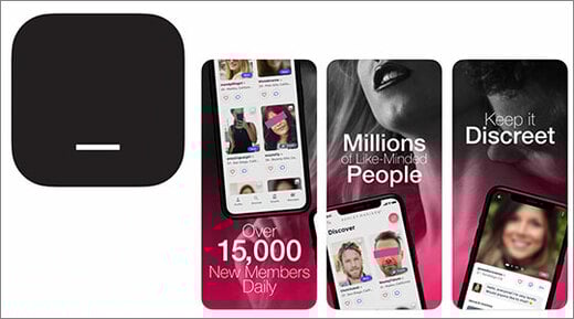 Ashley Madison logo and smartphones with app open